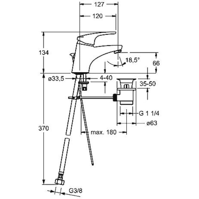 Hansa HANSAMIX Waschtisch-Einhand-Einlochbatte