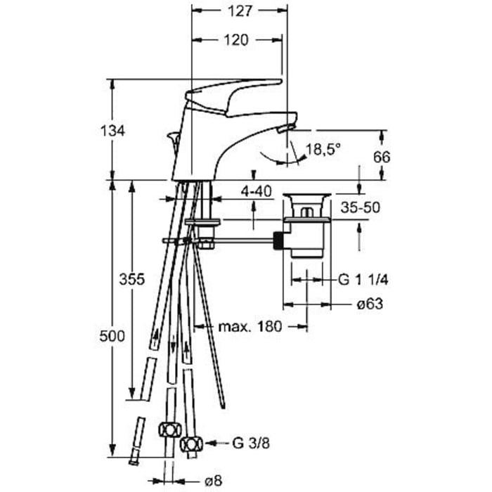Hansa HANSAMIX Waschtisch-Einhand-Einlochbatte