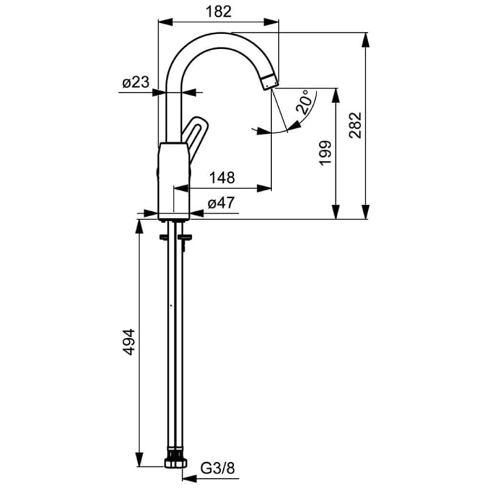 Hansa HANSAPINTO Waschtisch-Einhand-Einlochbatterie