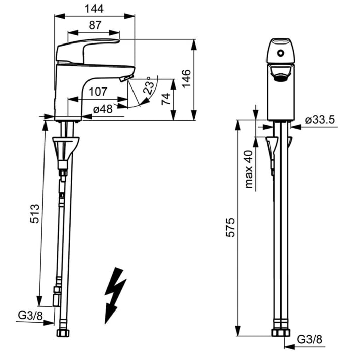 Hansa HANSAPINTO Waschtisch-Einhand-Einlochbatterie, Niederdruck