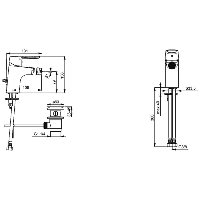 Hansa HANSAPOLO Einhand-Einlochbatterie für Sitzwaschbecken