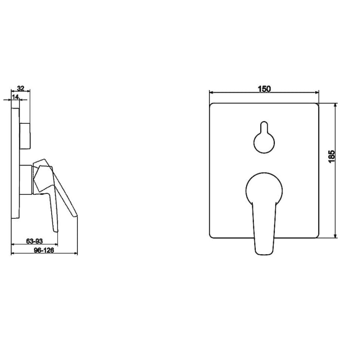 Hansa HANSAPOLO Fertigmontageset mit Funktionseinheit Einhand-Wannen-Batterie