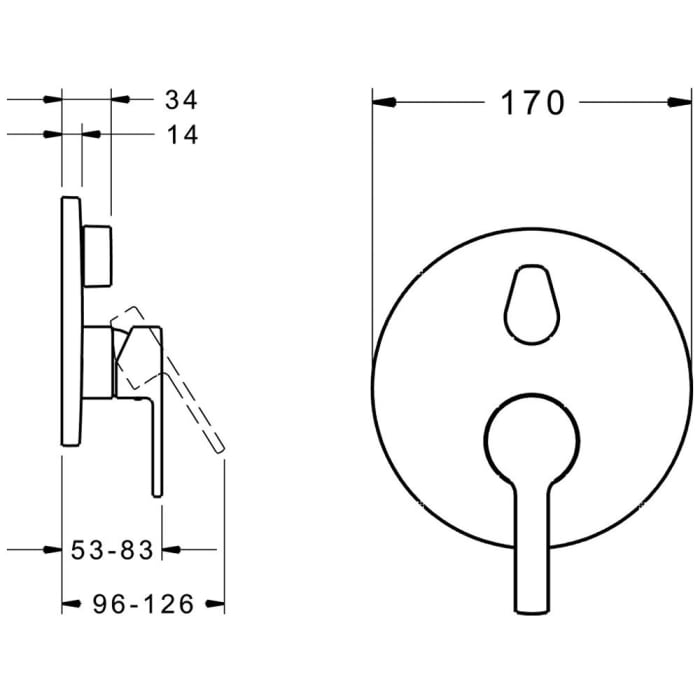 Hansa HANSARONDA Einhand-Wannen-Funktionseinheit, Rosette rund