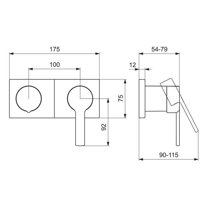 Hansa HANSARONDA Fertigmontageset Unterputz Wannen- und Brausearmatur für Hansamatrix Grundkörper