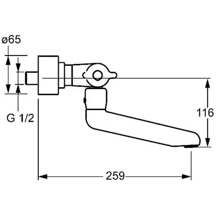 Hansa HANSACARE Wasch- und Spültisch Thermostat-Wandbatterie