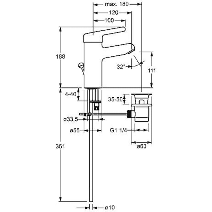 Hansa HANSAMEDIPRO Waschtisch-Einhand-Einlochbatterie