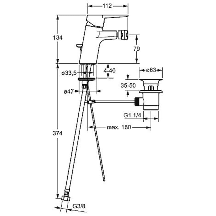 Hansa HANSATWIST Einhand Einloch-Bidetbatterie