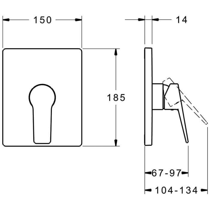 Hansa HANSATWIST Einhand-Brause-Funktionseinheit, Rosette eckig