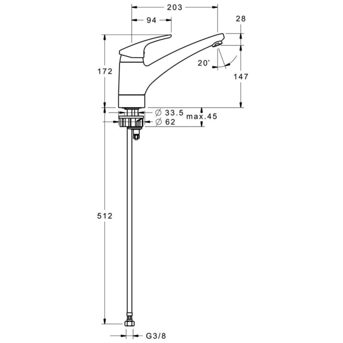 Hansa HANSAMIX Spültisch-Einhand-Einlochbatterie