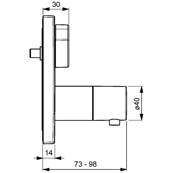 Hansa HANSALIVING Fertigmontageset mit Funktionseinheit Thermostat-Wannen-Batterie, Rosette eckig
