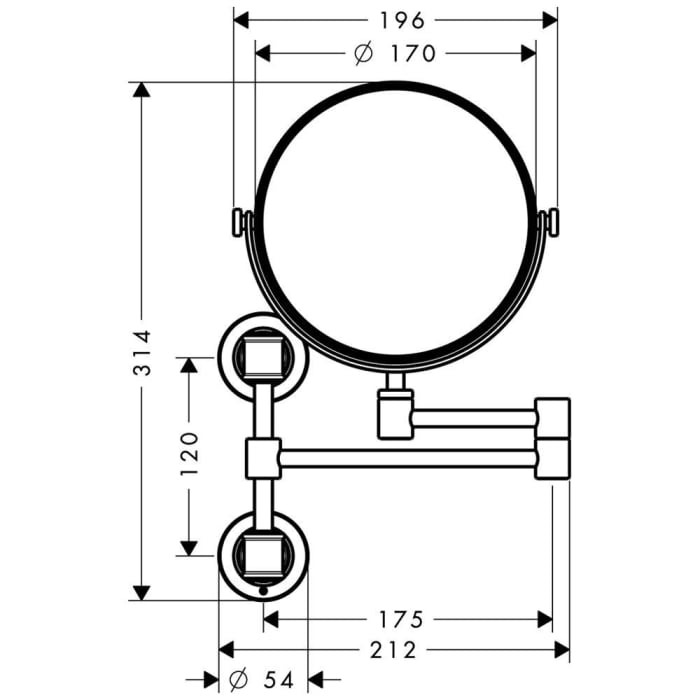 AXOR Montreux Rasier-und Kosmetikspiegel