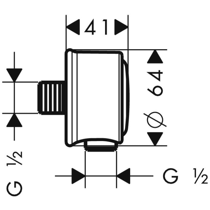 AXOR Montreux Fixfit Schlauchanschluss de Luxe DN15