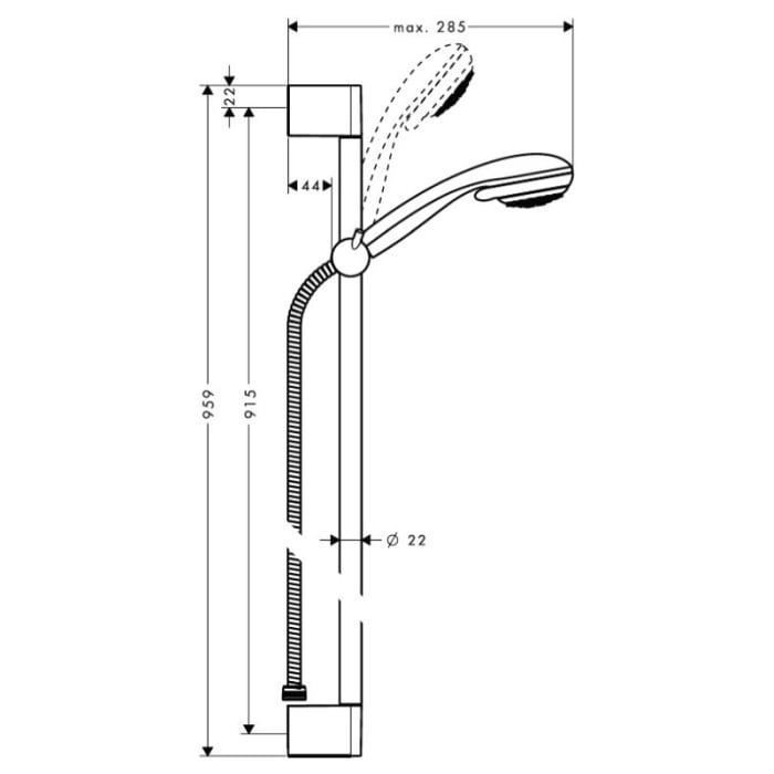 hansgrohe Crometta 85 1jet/Unica'Cromettta Set 90 cm DN15