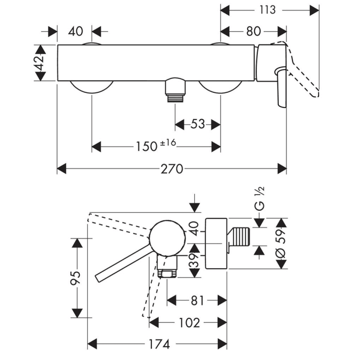 AXOR Starck Einhebel-Brausenmischer Aufputz