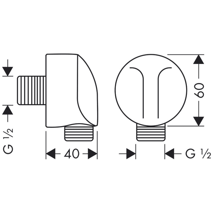 hansgrohe Fixfit E Schlauchanschluss ohne Rückflußverhinderer