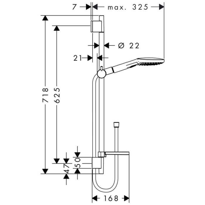 hansgrohe Raindance Select E 120 Ecosmart / Unica'S Puro Set 65 cm
