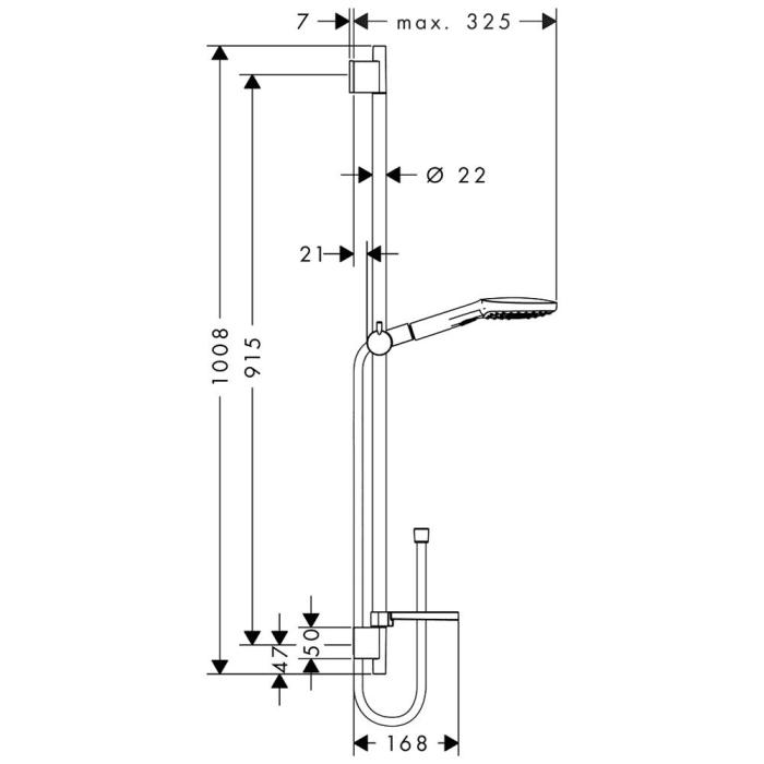 hansgrohe Raindance Select E 120 Ecosmart / Unica'S Puro Set 90 cm