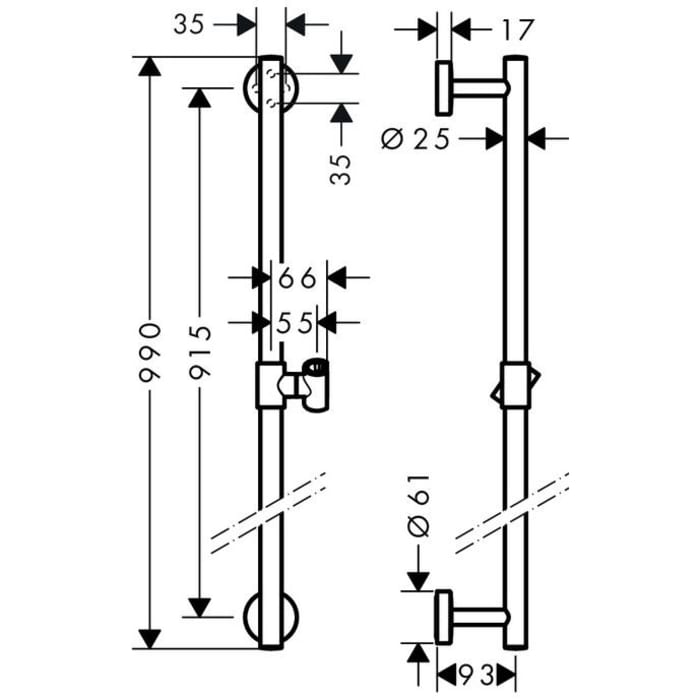hansgrohe Unica Comfort Brausestange 90 cm