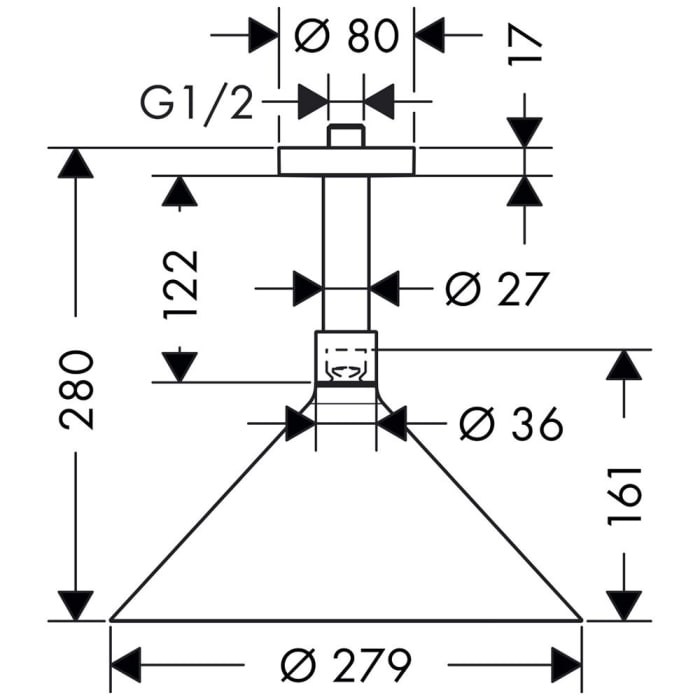 AXOR 240 2jet Kopfbrause mit Deckenanschluss designed by Front