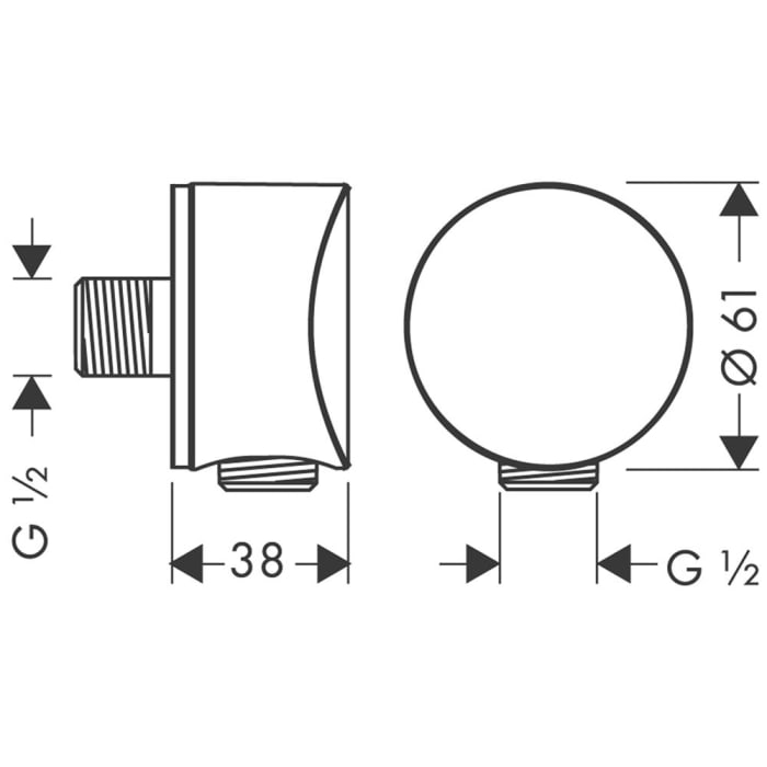 hansgrohe Fixfit S Schlauchanschluß DN 15 ohne Rückflussverhinderer