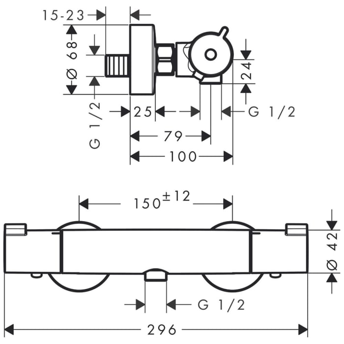 hansgrohe Ecostat 1001 CL Brausethermostat Aufputz