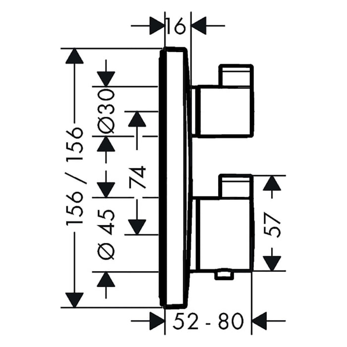 hansgrohe Ecostat Square Thermostat Unterputz für 2 Verbraucher