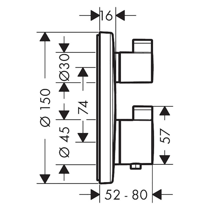 hansgrohe Ecostat S Thermostat Unterputz für 2 Verbraucher