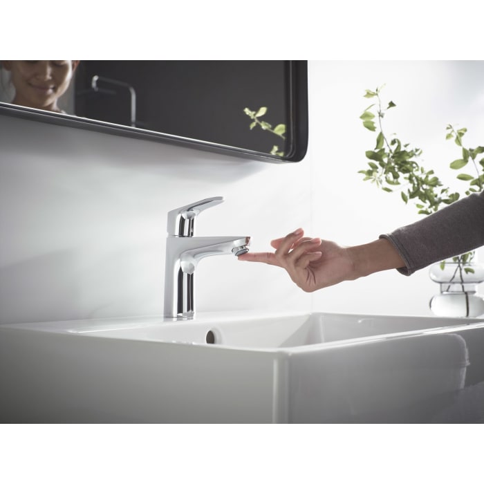 hansgrohe Focus Einhebel-Waschtischmischer 100 CoolStart ohne Zugstangen-Ablaufgarnitur