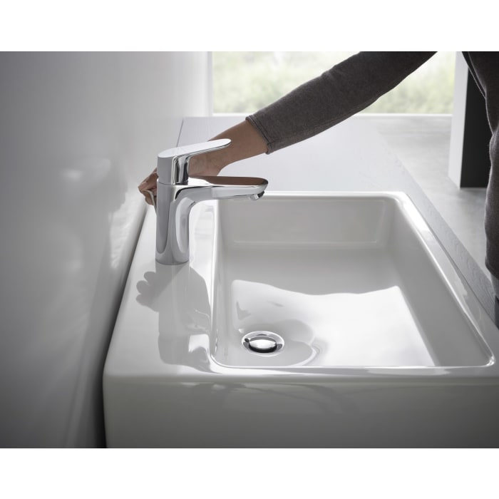 hansgrohe Focus Waschtischmischer 100 LowFlow mit Zugstangen-Ablaufgarnitur