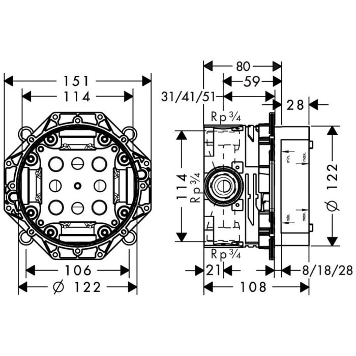 AXOR Grundkörper iBox universal