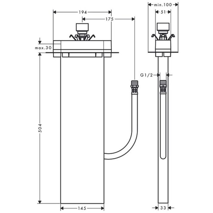 hansgrohe sBox Wannenrand- und Fliesenrand-Grundset