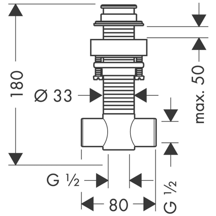 hansgrohe Grundkörper für Wanneneinlauf für Wannenrandmontage