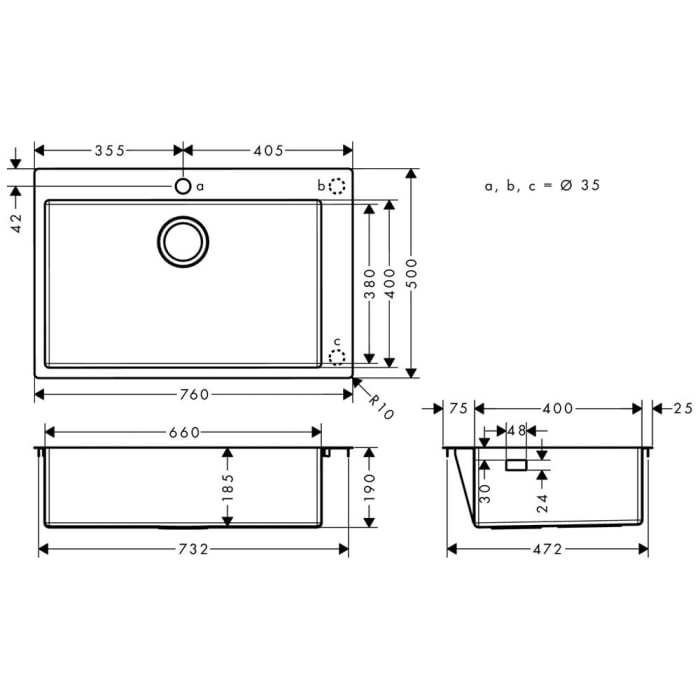 hansgrohe S711-F660 Einbauspüle 660