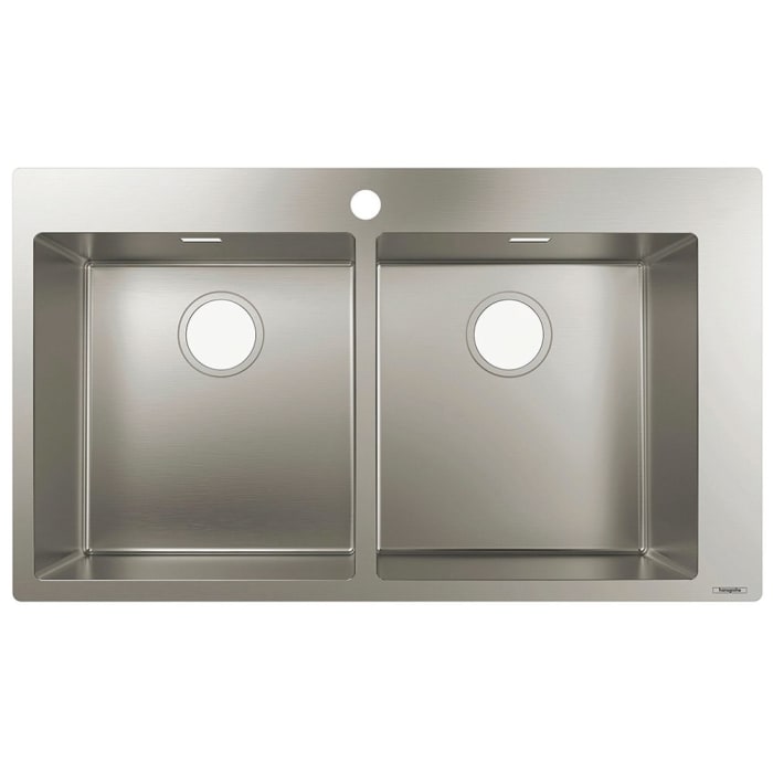 hansgrohe S711-F765 Einbauspüle 370/370 mit 2 Becken, ohne Abtropffläche