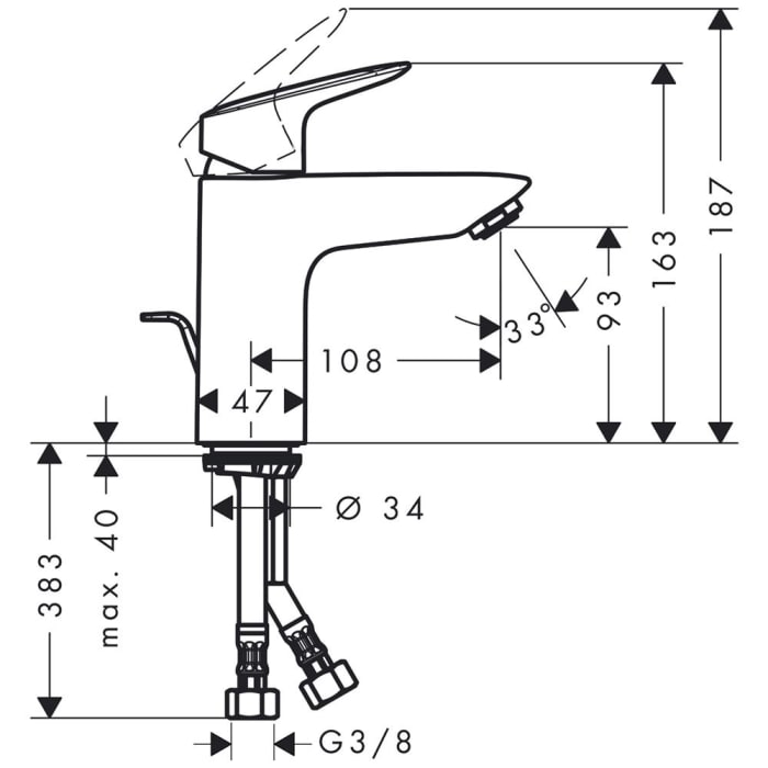 hansgrohe Logis Einhebel-Waschtischmischer 100 CoolStart