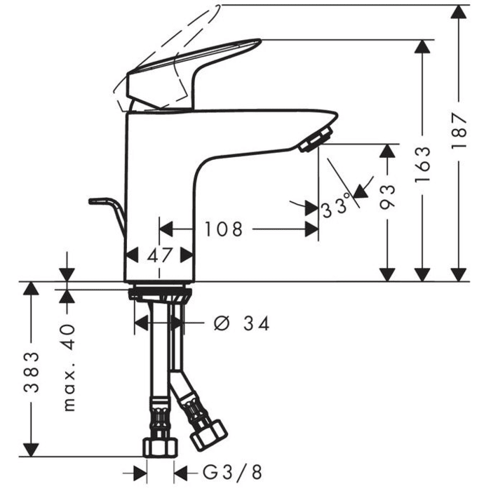 hansgrohe Logis Einhebel-Waschtischmischer 100