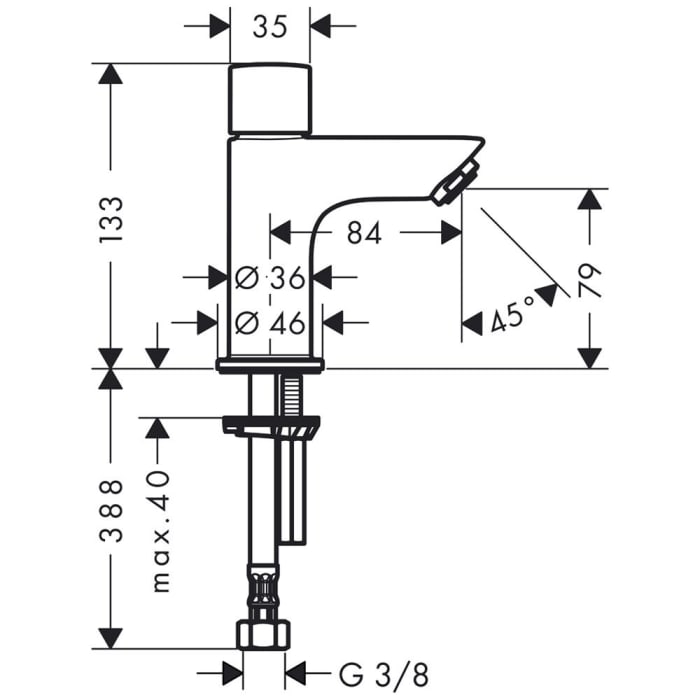 hansgrohe Logis Standventil 70 ohne Ablaufgarnitur