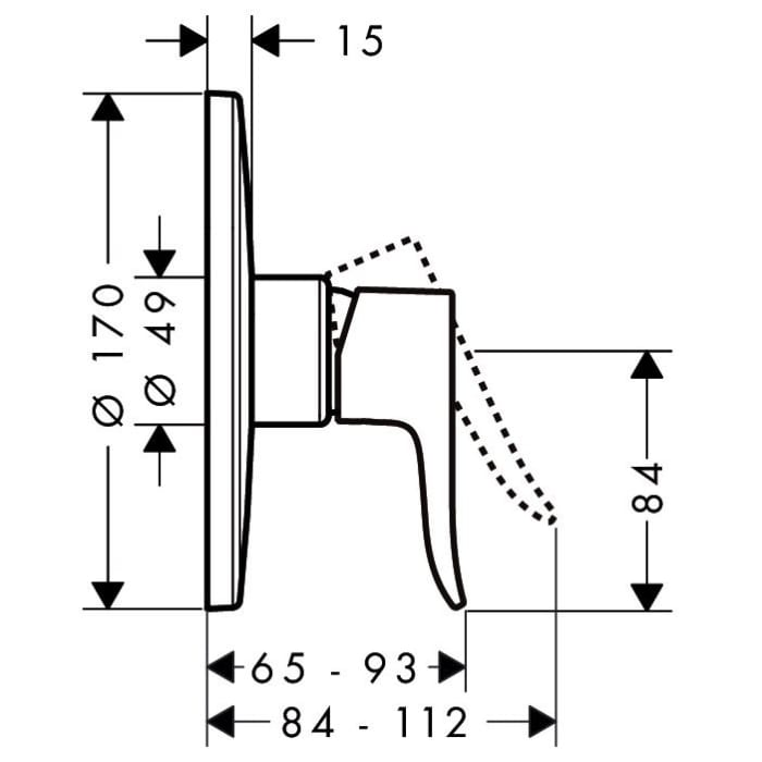 hansgrohe Metris Einhebel-Brausemischer Highflow Unterputz
