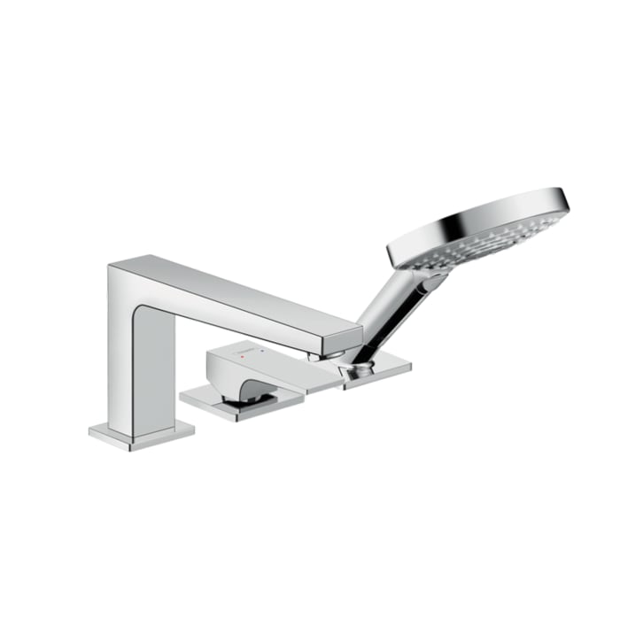 hansgrohe Metropol 3-Loch Einhebel-Wannenrandmischer mit Hebelgriff