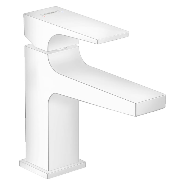 hansgrohe Metropol Einhebel-Waschtischmischer 100 mit Hebelgriff und Push-Open Ablaufgarnitur für Handwaschbecken