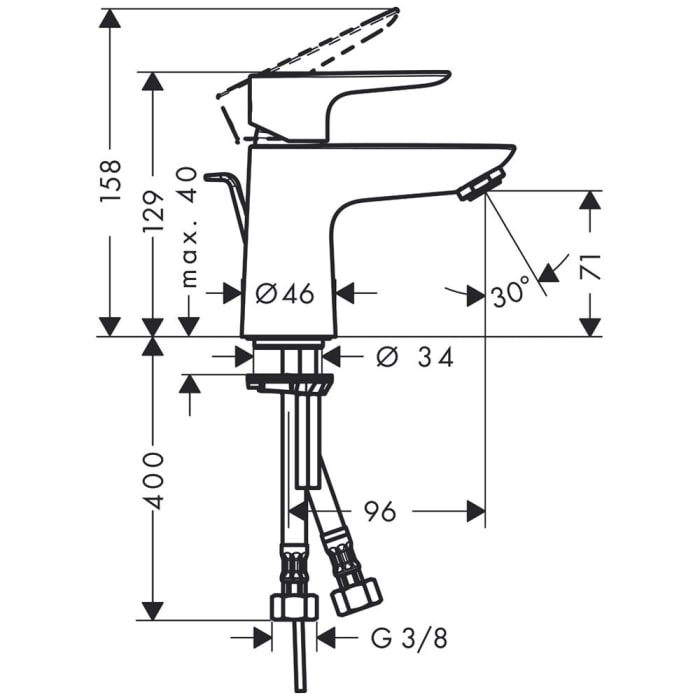hansgrohe Talis E Einhebel-Waschtischmischer 80 CoolStart mit Ablaufgarnitur