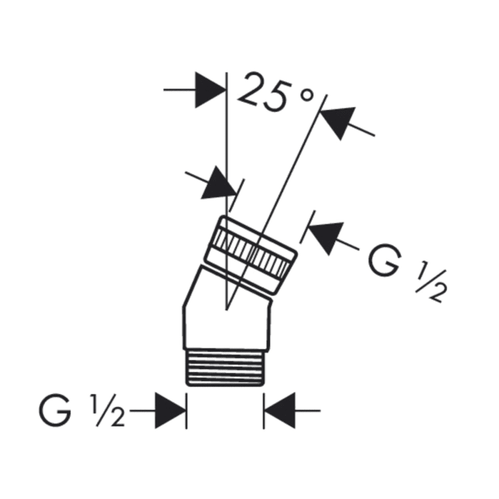 hansgrohe Brausenbogen 25° DN15
