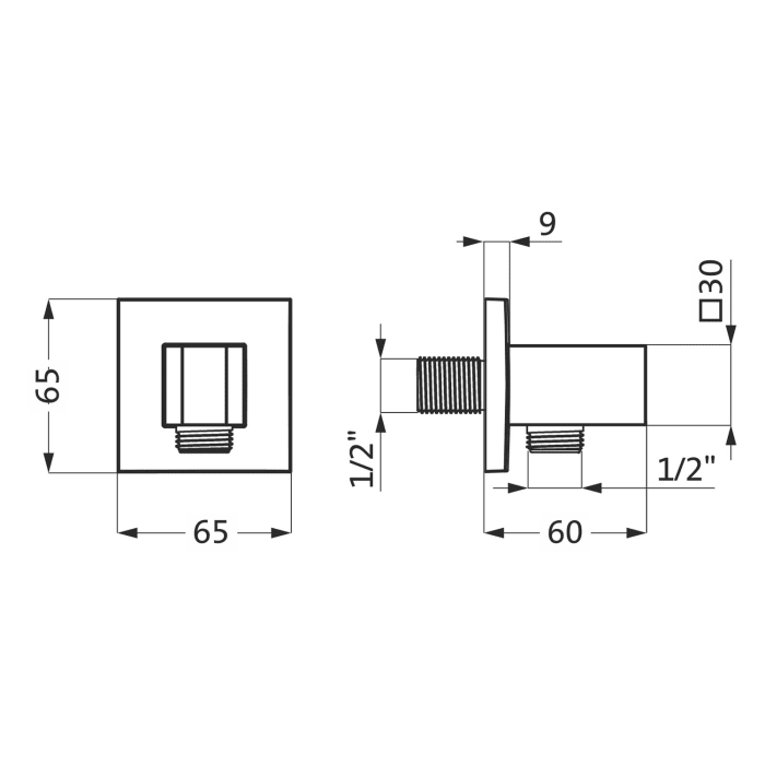 Herzbach LIVING SPA Wandanschlussbogen mit Konushalter