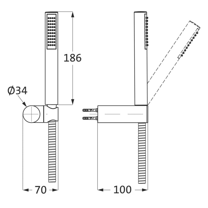 Herzbach LIVING SPA Brauseset mit Brausehalter und Stabhandbrause