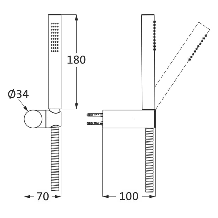 Herzbach LIVING SPA Brauseset mit Brausehalter und Stabhandbrause