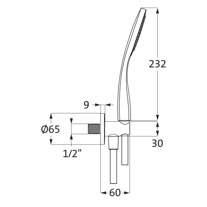 Herzbach LIVING SPA Brauseset mit Wandanschlussbogen und Handbrause