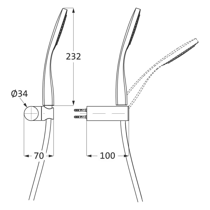 Herzbach LIVING SPA Brauseset mit Brausehalter und Handbrause
