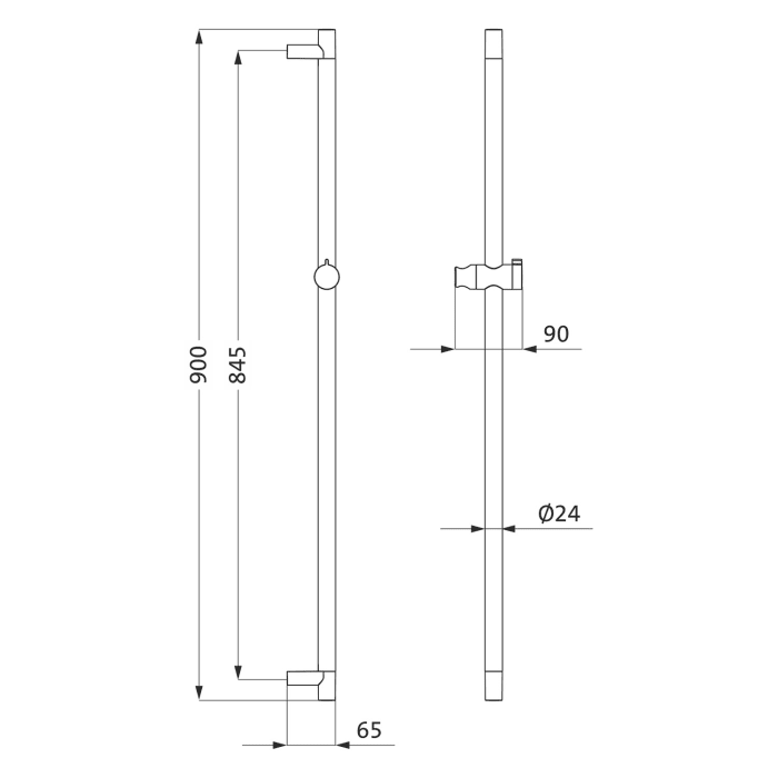 Herzbach LIVING SPA Brausestange Slide S 90 cm