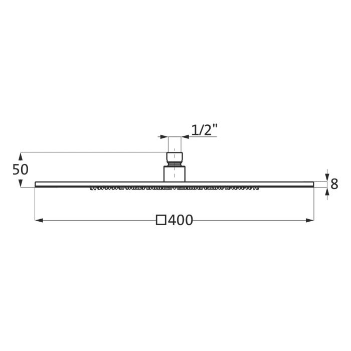 Herzbach LIVING SPA Slim Regenbrause 40 x 40 cm, für Wand-/Deckenarm