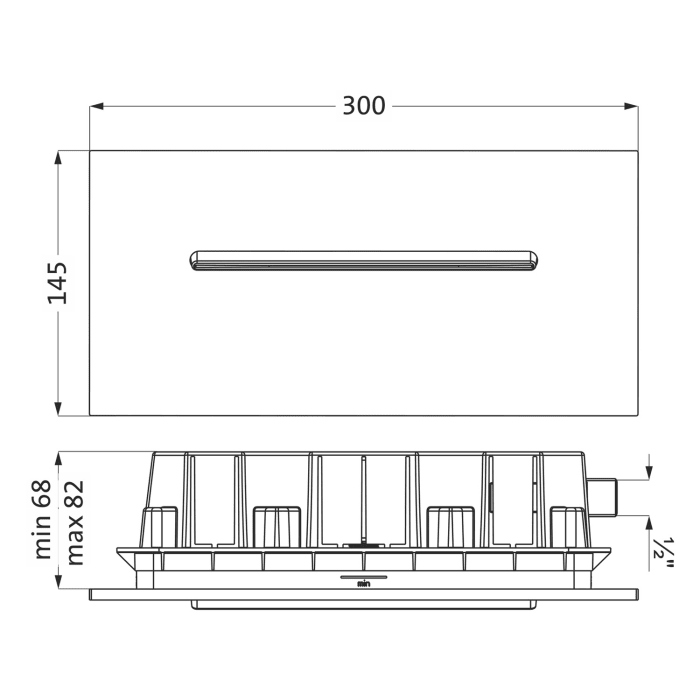 Herzbach LIVING SPA Schwall-Wandauslauf Unterputz